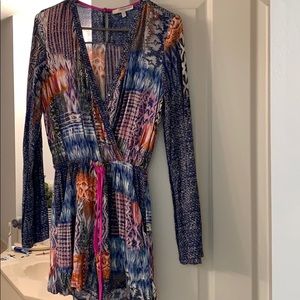 Lavender Brown ruffle short romper